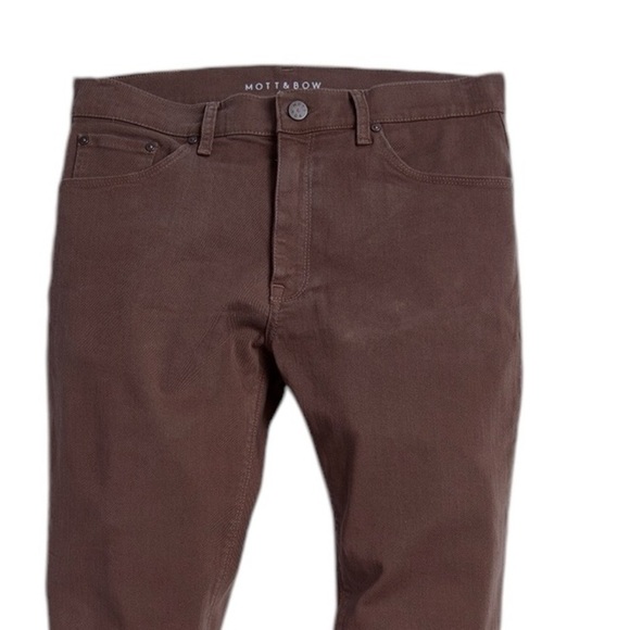 MOTT & BOW Slim Mercer Jeans Twill Brown Gorpcore Country Western Normcore - Picture 10 of 13